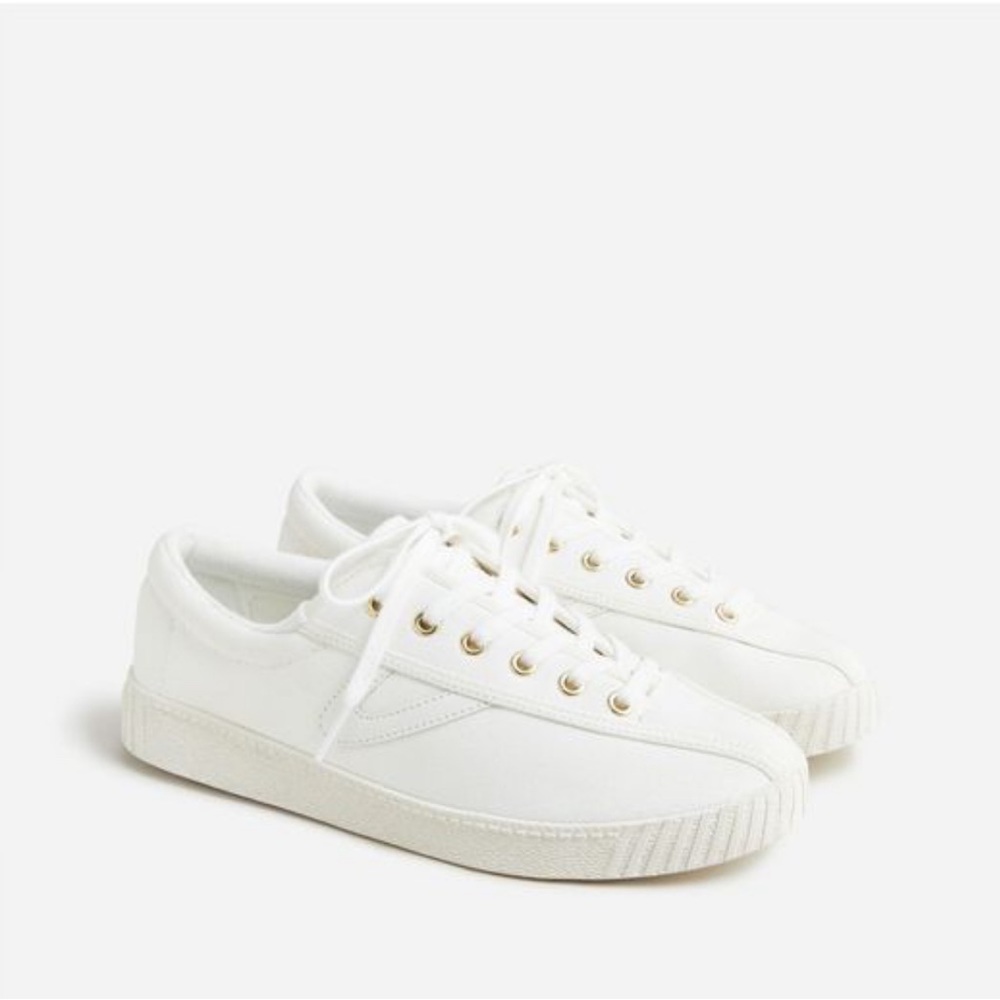 Trentorn x J. CREW White Canvas Sneakers.